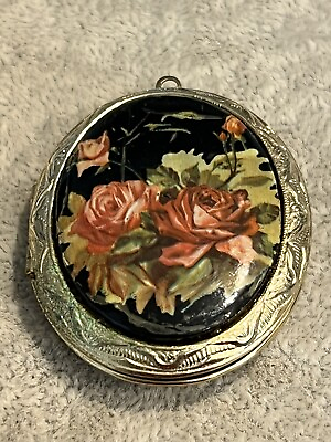 #ad Vintage Rose Locket Gold Tone $8.98