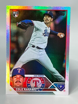 #ad 2023 Topps Update COLE RAGANS Rangers rc #US156 Silver Rainbow Foil QTY $1.99