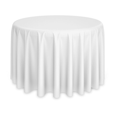 #ad 20 Pack 132quot; Round Wedding Banquet Polyester Fabric Tablecloths White $287.99