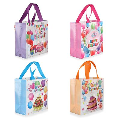 #ad 12pcs Balloon Pattern Birthday Party Gift Bags for Kids Boys Girls Adults Hap... $17.87