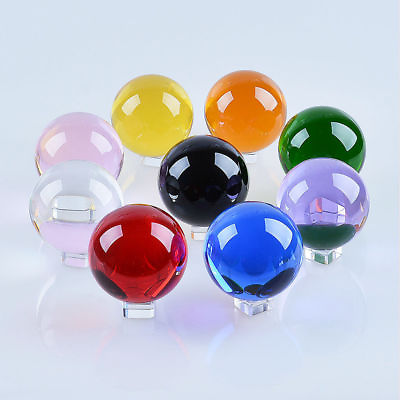 #ad 9 Color 50mm Glass Crystal Ball Paperweight Healing Sphere Photography Prop Gift $10.33