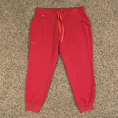 #ad FIGS Womens Scrub Pants Red Size L P Large Petite Jogger Zamora Yoga $29.99