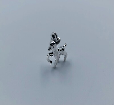 #ad 10 Silver Tone Fawn Charms Crafting Craft Metal Pendant Tone 0.75quot; Inch Deer $3.95