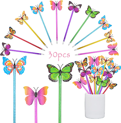 #ad 30 Pack Butterfly Pens Novelty Flower Pens Cute Pens for Women Teacher Pens B $9.99