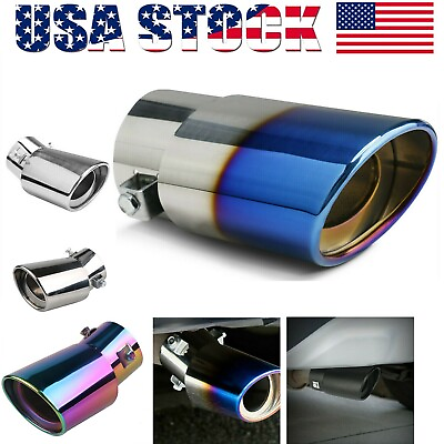 #ad Car Exhaust Pipe Tip Rear Tail Throat Muffler Stainless Steel Round Accessories $11.55
