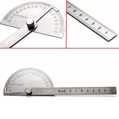 #ad SAE Protractor 0 180° Rotary Angle Finder Stainless Steel Machinist Ruler New UK $10.79