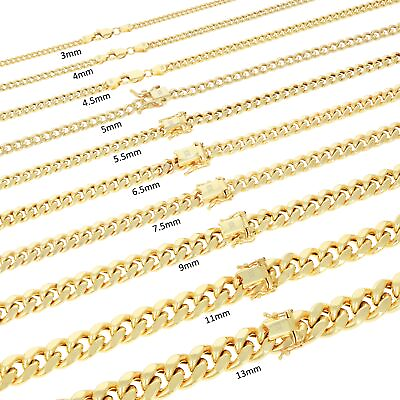 #ad 10K Yellow Gold 3mm 13mm Miami Cuban Link Necklace Chain or Bracelet 7quot; 30quot; $246.98