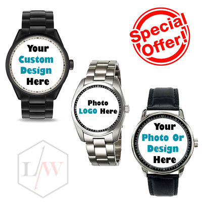 #ad Personalized Gift Wrist Watch custom Logo Pic Photo men#x27;s women#x27;s $28.99