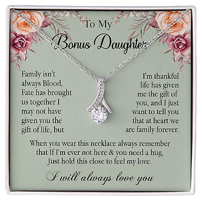 #ad To My Bonus Daughter Necklace Gift Birthday Gift Ideas Daughter Necklace $28.99