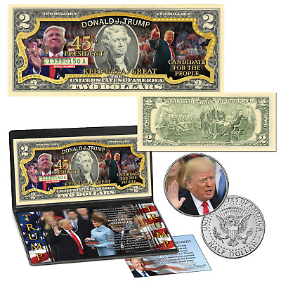 #ad President DONALD TRUMP OFFICIAL Colorized Coin amp; Currency Collection MAGA $17.95