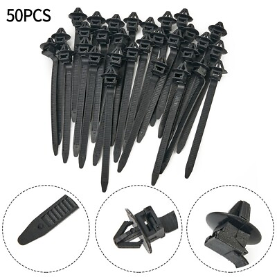 #ad Nylon Fastener Cable Wrap 50pcs Fastener Clips Hose Fastening Brand new $10.87