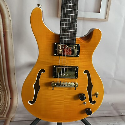 #ad Factory Flame Maple Top Semi Hollow Body Electric Guitar HH Pickups 6Strings $253.00