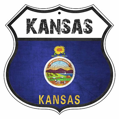 #ad Kansas Country Flag Roads Garage Décor Gift Shield Aluminum Metal Sign $14.99