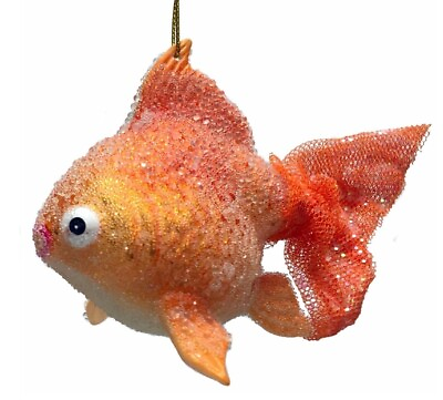 #ad December Diamonds 79 80948 Orange Goldfish Fish 3.5quot; Christmas Ornament $17.95
