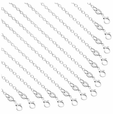 50 Pack 18quot; Silver Plated Necklace Chains Cable Chain Bulk for Jewelry Making $17.20
