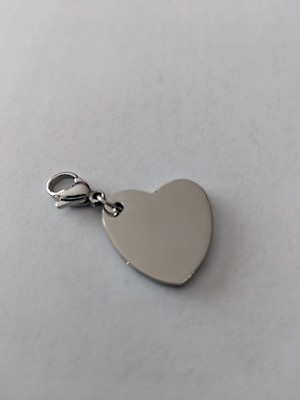 #ad Engravable Women#x27;s Stainless Steel Heart Charm Pendants $4.00