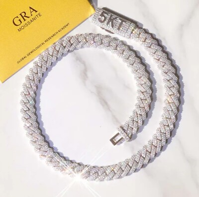#ad silver cuban link diamond chain $400.00