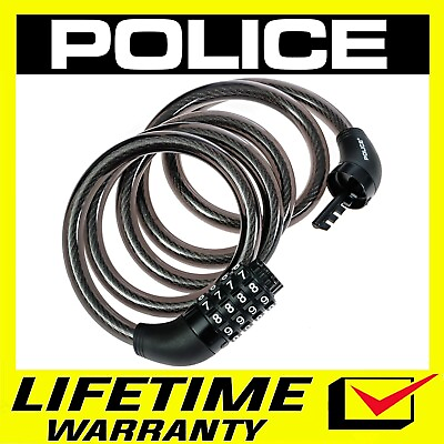 #ad POLICE Heavy Duty Combination Password Bike Lock Cable Bicycle Chain Lock $16.50