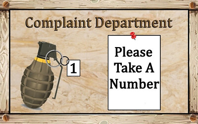 #ad Complaints Gift signs plaques grenade number comical funny $14.99