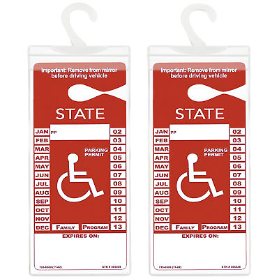 #ad 2 Pack Handicap Parking Permit Holder Placard Protector Hanger Sleeve Card $3.75