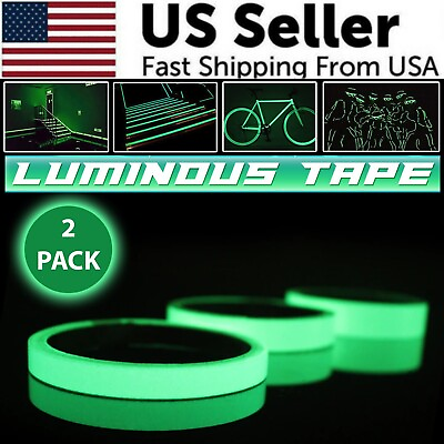 #ad 2PC Luminous Tape Self Adhesive Glow In The Dark Wall Sticker Fluorescent Light $6.95