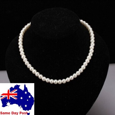 #ad 60 45cm New Trendy Imitation Pearl Necklace WoMen Silver Handmade Single Strand AU $10.52