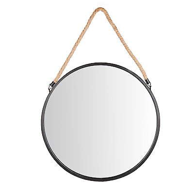 #ad . SE001 Framed 20quot; Decorative Round Black Metal Circle Wall Mirror with Hangi... $77.42