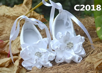 #ad Toddlers kid Baby Christening Shower Gift Ballet White Lace Girl shoes gem 0 2ys AU $20.70