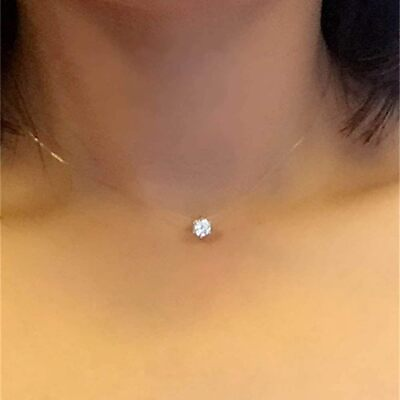 #ad Stunning Fashion Crystal Necklace Invisible Line Zircon Clavicle Chain Women $35.49