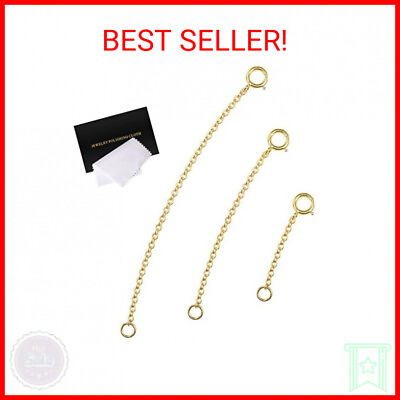 #ad Gold Necklace Extenders 14k Gold Plated Extender Chain 925 Sterling Silver Exten $13.43