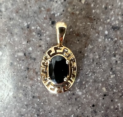 #ad Vintage 10K Yellow Gold Blue Sapphire Pendant For A Necklace $115.00