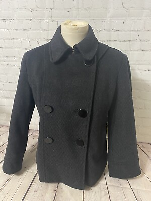 G.E.T Get Women Blazer Jacket Black Double Breasted Wool Cashmere Career Work S $39.99