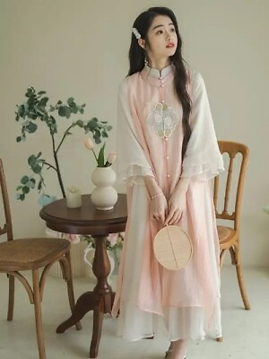 #ad 3D Hanfu Traditional Chinese Dress Women#x27;s Clothes Pink Cloud Embroidery Cosplay $97.58
