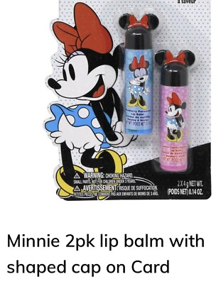 #ad DISNEY Minnie Mouse Lip Balm 2 Pack Cotton Candy Blueberry $9.00