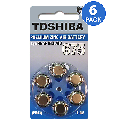 #ad Toshiba Hearing Aid Batteries Size 675 6 Batteries $3.95