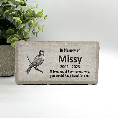 #ad Bird Memorial Stone Pet Loss Gift Stone Choice Personalized for Free $44.00