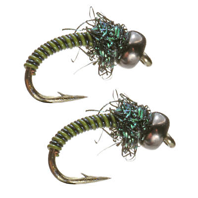 #ad Umpqua Poison Tung Olive Black Tungsten 2 Pack Nymph Fly Fishing Flies $9.55