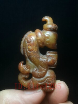 #ad Collection Old China Jade Hand Carving Person Statue Amulet Pendant Decoration $13.50