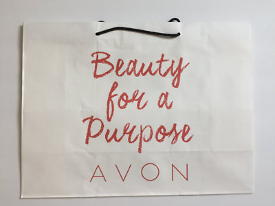 #ad AVON Shopping Bags Gift Bags Paper White Red Letters Lot of 8 New $18.97
