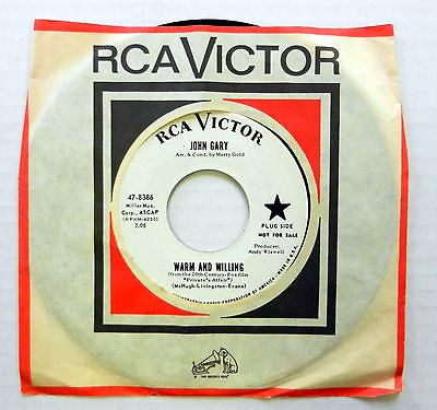 #ad JOHN GARY 45 Warm and Willing RCA VICTOR Pop PROMO White Label VG #B940 $16.00