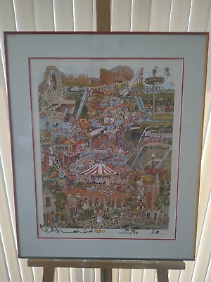 #ad Hershey Park Happy 1997 Season Opening Gift Poster Bruce Johnson 46 650 25quot;x 30quot; $75.00