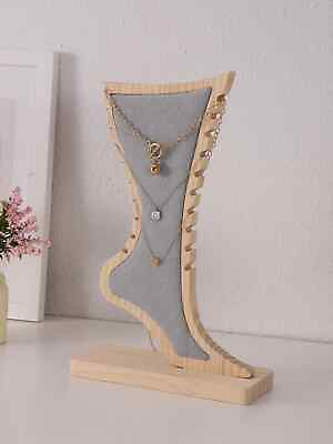 #ad Wood Necklace Display Stand Jewelry Pendant Organizer Storage Rack Holder $30.73