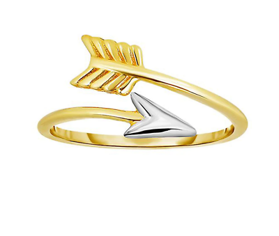 #ad Tiny Fine Arrow Design Adjustable Band In Solid 10K Yellow Gold $399.00