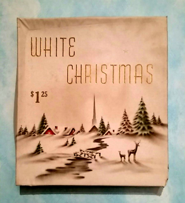 21 Vtg Gold Foil Parchment Christmas Cards w Orig Box and Envelopes 1940s $49.95
