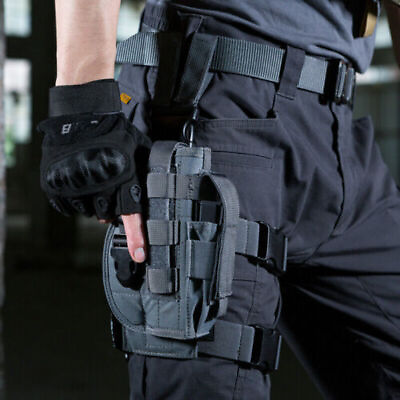 #ad Tactical Molle Waist Belt Pistol Gun Holster for Right Hand Gun Pouch Adjustable $15.89
