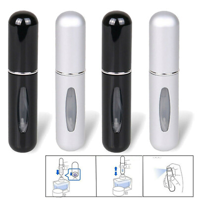 #ad 4x Mini Portable Travel Perfume bottle Atomizer spray Disinfection Refillable5ml $7.98