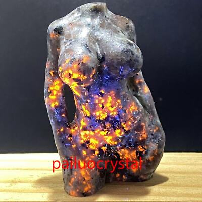 #ad 1pc Natural Yooperite Flame#x27;s Stone Woman Model Quartz Crystal goddess 2.8quot; $11.69