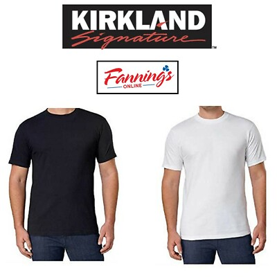 #ad 6 PACK Kirkland Signature Mens Crew Neck T shirts 100% Cotton K51 $29.85
