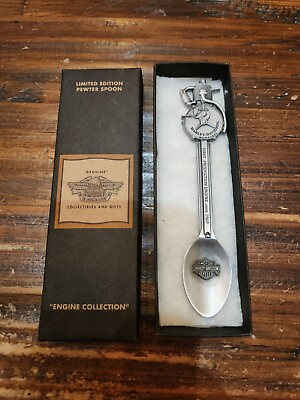#ad HARLEY DAVIDSON NOS COLLECTIBLE LIMITED EDITION ENGINE PEWTER SPOON 97502 02Z $18.99