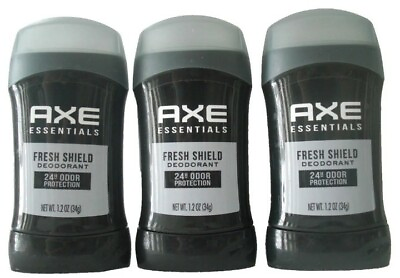 #ad LOT 3 AXE Essentials Fresh Shield Deodorant 24HR Odor Protection Stick SEALED $15.99